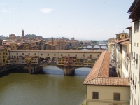 p6120010 A view of the Arno river and the Ponte Vecchio (the bridge) from the Uffizi museum