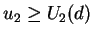 $u_2 \geq U_2(d)$