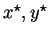 $x^\star, y^\star$