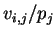 $v_{i,j}/p_j$