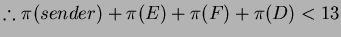 % latex2html id marker 366
$\therefore \pi(sender)+\pi(E)+\pi(F)+\pi(D) < 13$