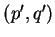 $(p',q')$