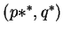 $(p*^*,q^*)$