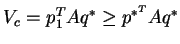 $V_c = p_1^TAq^* \geq p^{*^T}Aq^* $