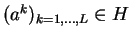 $(a^k)_{k=1,\ldots,L} \in H$