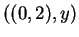$((0,2),y)$