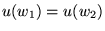 $u(w_1)=u(w_2)$