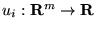 $u_i: \mathbf{R}^m\rightarrow\mathbf{R}$