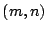 $ (m,n)$