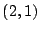 $ (2, 1)$
