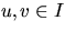 $u,v \in I$