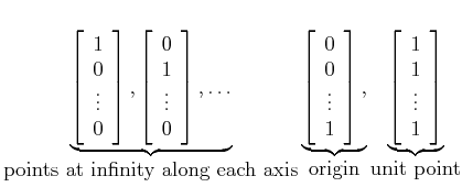 $\displaystyle \underbrace{
\left[ \begin{array}{c} 1\\ 0\\ \vdots \\ 0 \end{arr...
...\begin{array}{c} 1\\ 1\\ \vdots \\ 1 \end{array} \right]
}_{\mbox{unit point}}
$