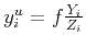 $ y^u_i = f\frac{Y_i}{Z_i}$