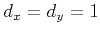 $ d_x = d_y = 1$