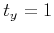 $ t_y = 1$