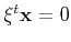 $ \xi^t {\bf x} = 0$