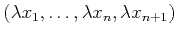 $ (\lambda x_1,\ldots,\lambda x_n,\lambda x_{n+1})$