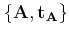 $ \{{\bf A},{\bf t_A}\}$