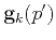 $ {\bf g}_k(p')$