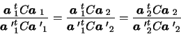 \begin{displaymath}
\frac{\mbox{\boldmath {$a$ }}_{1}^{t}C\mbox{\boldmath {$a$ }...
...ox{\boldmath {$a$ }}'}_{2}^{t}C{\mbox{\boldmath {$a$ }}'}_{2}}
\end{displaymath}